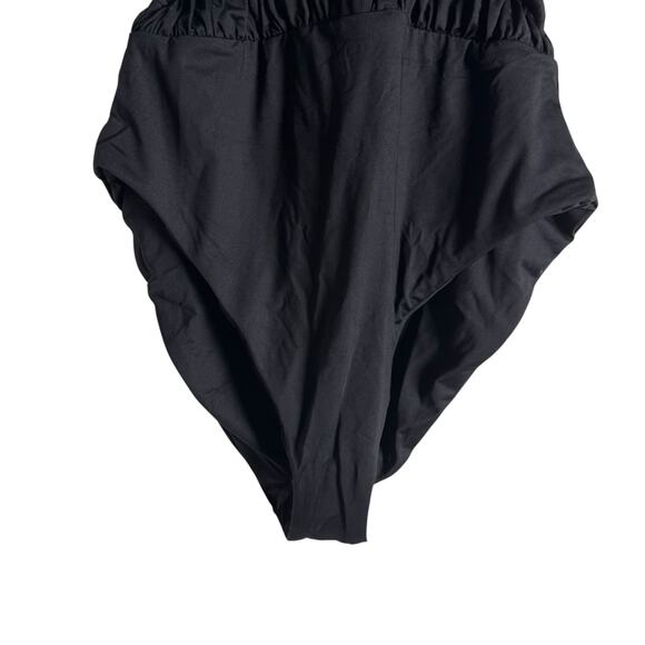 Becca Rebecca Virtue Color Code Sarai Black Plunge One Piece Swimsuit Size M - Picture 5 of 9